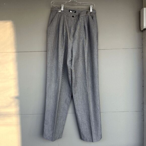 VTG Counterparts Gray Adjustable Waist Pleated Trousers Union Made - Picture 5 of 16